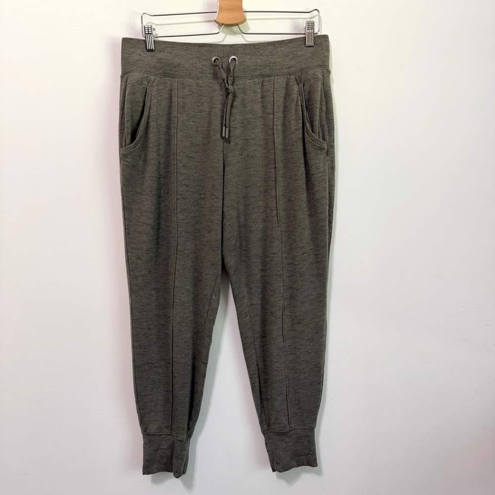 Athleta Bliss Jogger Pants L Petite‎ Olive Green Pull On Active Travel Errands